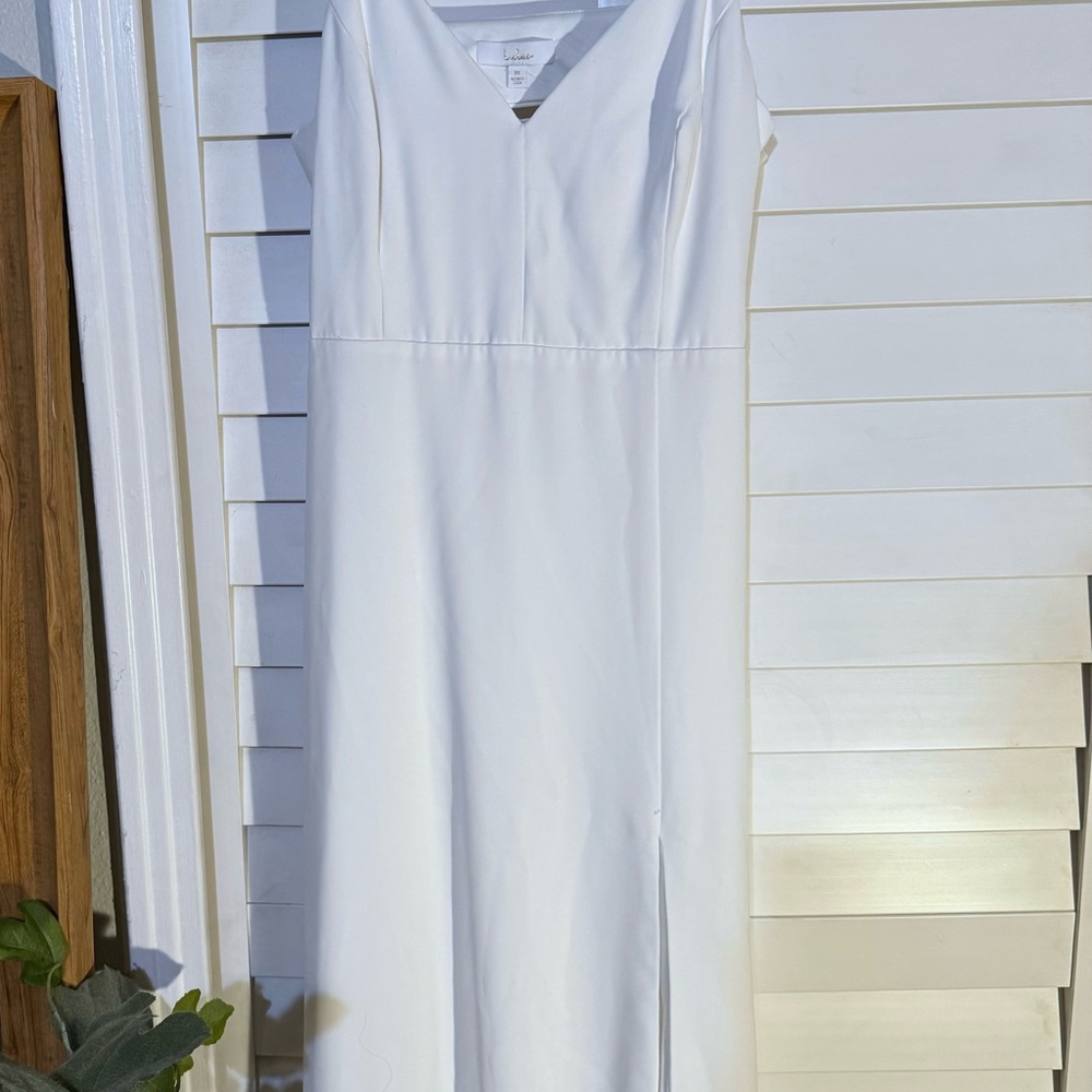 Lulu's White Spaghetti Strap Backless Gown